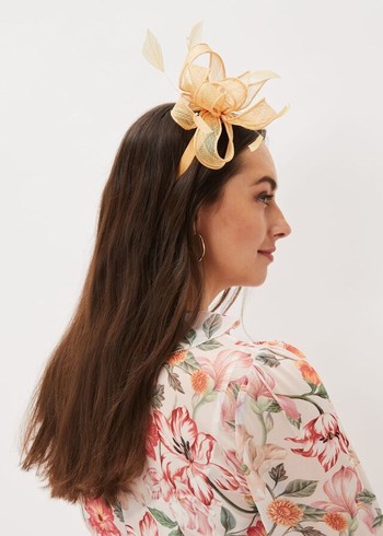 Phase Eight Yellow Bow And Feather Hats Yellow Australia | NS9674305